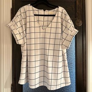 Melloday Window Pane Blouse